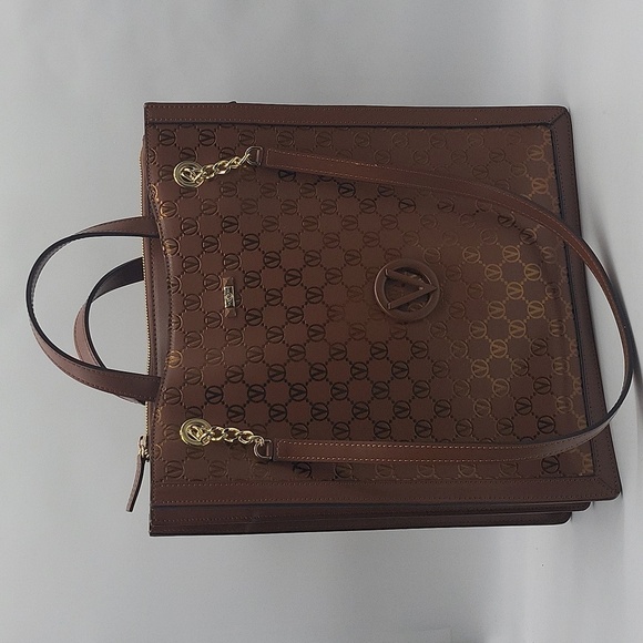1367- Valentino By Mario Valentino Coraline Monogram Italian Leather NWT - Picture 1 of 12